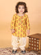 Vastramay SISHU Girl's Orange-Base-Printed Cotton Blend Kurta Patiyala Set